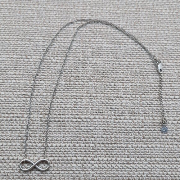 16+2 Inch Sterling Silver Midas Brand Tarnished Infinity Necklace A6013 - Picture 1 of 8
